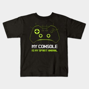 My console is my spirit animal, Funny Gamer Kids T-Shirt